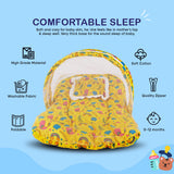 BUMTUM 100% Cotton Printed Bedding Set With Mosquito Net and Head Pillow Zip Closure, Gadda Set