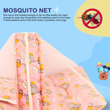 BUMTUM 100% Cotton Printed Bedding Set With Mosquito Net and Head Pillow Zip Closure, Gadda Set