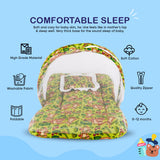 BUMTUM 100% Cotton Printed Bedding Set With Mosquito Net and Head Pillow Zip Closure, Gadda Set