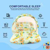 BUMTUM 100% Cotton Printed Bedding Set With Mosquito Net and Head Pillow Zip Closure, Gadda Set