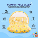 BUMTUM 100% Cotton Printed Bedding Set With Mosquito Net and Head Pillow Zip Closure, Gadda Set