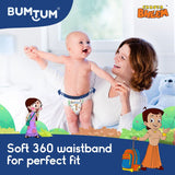 Bumtum Chota Bheem Small Baby Diaper Pants, 102 Count, Leakage Protection Infused With Aloe Vera, Cottony Soft High Absorb Technology