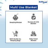 BUMTUM 3-in-1 Hooded Baby Soft Blanket Wrapper| Swaddle For New Born Babies(Boys & Girls) 0-6 Months, Travel-Friendly, Star Printed