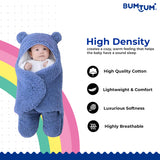 BUMTUM 3-in-1 Hooded Baby Soft Blanket Wrapper| Double Layered Swaddle For New Born Babies(Boys & Girls) 0-6 Months, Travel-Friendly