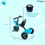 Bumtum Baby Tricycle Rider | Play & Plug Cycle for Kids | Sturdy Designs with Storage Box, Horn and Guarded Seats, Heavy Wheels