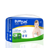 Bumtum Baby Diaper Pants, Medium Size 34 Count, Double Layer Leakage Protection Infused With Aloe Vera, Cottony Soft High Absorb Technology