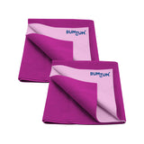 Bumtum Baby Dry Sheet Waterproof Soft Fleece Baby Bed Protector | Anti - Bacterial & Odour Free | Extra Absorbant, Reuseable & Washable - Combo - Pack Of 2pc