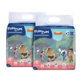 Bumtum Chota Bheem Large Baby Diaper Pants, 74 Count, Leakage Protection Infused With Aloe Vera, Cottony Soft High Absorb Technology
