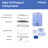 BUMTUM 6 Bottle Sterilizer With Dryer For Baby Milk Bottles and Accessories Steam Sterilizer