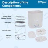 BUMTUM 6 Bottle Sterilizer For Baby Milk Bottles | Sterilizer For Feeding Bottles | Sterilizer Machine | Sterilizer Hand| Sterilizer tongs