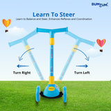 BUMTUM Smart Kick Scooter For Kids | 3 Adjustable Height Scooter, Foldable & Attractive PVC Wheels With Rare Brakes For Boys & Girls Age 5 years