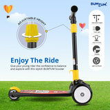 BUMTUM Smart Kick Scooter For Kids | 3 Adjustable Height Scooter, Foldable & Attractive PVC Wheels With Rare Brakes For Boys & Girls Age 5 years