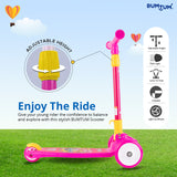 BUMTUM Smart Kick Scooter For Kids | 3 Adjustable Height Scooter, Foldable & Attractive PVC Wheels With Rare Brakes For Boys & Girls Age 5 years