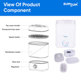 BUMTUM 6 Bottle Sterilizer With Dryer For Baby Milk Bottles and Accessories Steam Sterilizer