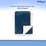 BUMTUM Super Soft New Born Baby Double Layer Blanket | Wrapper Sheet For Baby Boys & Baby Girls | Lightweight | Super Comfortable (100cm x 80cm)