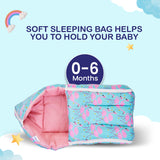 BUMTUM 100% Cotton Baby Sleeping Bag, Portable Bassinet, Unisex Bedding For New Born Babies