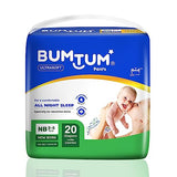 Bumtum Baby Diaper Pants, New Born 20 Count, Double Layer Leakage Protection Infused With Aloe Vera, Cottony Soft High Absorb Technology