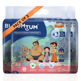 Bumtum Chota Bheem Baby Diaper Pants with Leakage Protection (NB, 60 Count, Pack of 1)