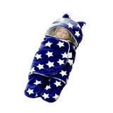 BUMTUM 3-in-1 Hooded Baby Soft Blanket Wrapper| Swaddle For New Born Babies(Boys & Girls) 0-6 Months, Travel-Friendly, Star Printed