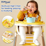 BUMTUM 3 in 1 Convertible Foldable Baby Feeding High Chair With Food Tray , Footrest & Seat Belt | Height Adjustment With Cushion Pad|6 Months To 4 Years Old Boys & Girls