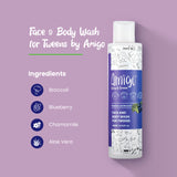 Amigo NATURAL CLEANSING 2 IN 1 Face wash & Body wash|Blueberry & Broccoli extracts 200 ml