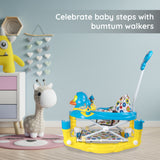 Bumtum Baby Blue & Yellow 2 In 1 Duck Walker Cum Rocker With Music, Parental Handle - 6-48 Months - Multifunctional & Adjustable