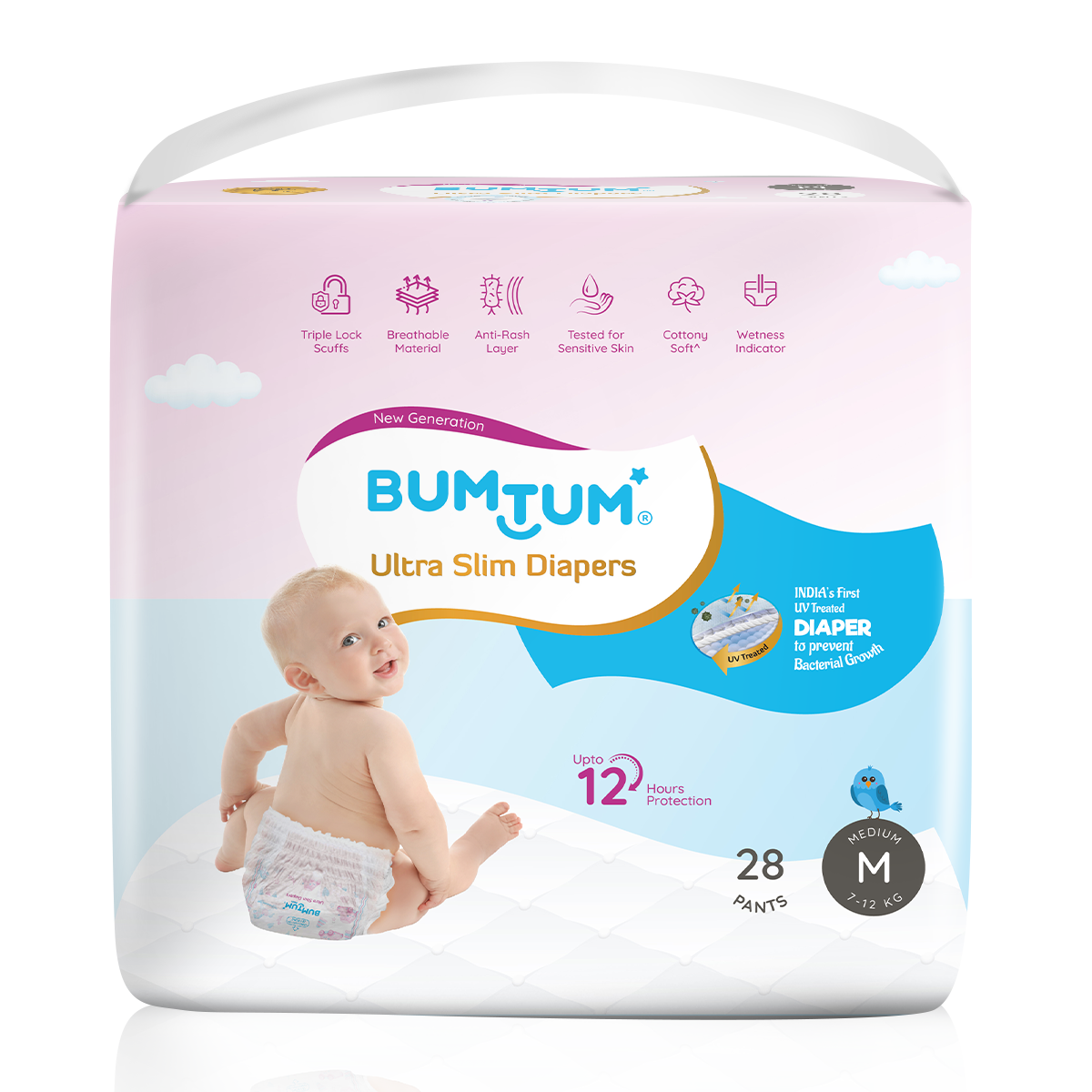 Buy Bumtum Ultrasoft Baby Diaper Pants M 72s 72s Online at Best Price   Diapers