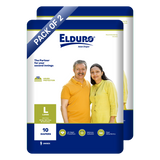 ELDURO Adult Open Tape Diaper with wetness indicator - Large - 10 Count
