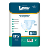 ELDURO Premium Open Tape Diaper with wetness indicator - Medium - 10 Count