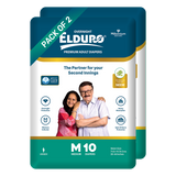 ELDURO Premium Open Tape Diaper with wetness indicator - Medium - 10 Count