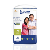 ELDURO Adult Open Tape Diaper with wetness indicator - Medium - 10 Count