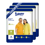 ELDURO Adult Open Tape Diaper with wetness indicator - Medium - 10 Count