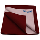 Bumtum Dry Sheet Instadry Leakproof Baby Bed Protector - Maroon - Medium