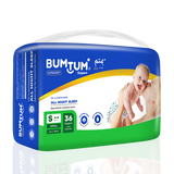 Bumtum Super Soft Open Tape Diaper Pants with Leakage Protection -4 to 8 Kg (Small, 36 Count)