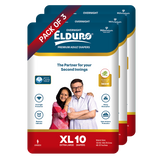 ELDURO Premium Open Tape Diaper with wetness indicator - X Large - 10 Count
