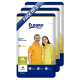ELDURO Adult Open Tape Diaper with wetness indicator - X Large - 10 Count