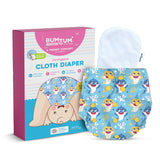 Bumtum Baby Shark Cloth Diaper with insert for Babies 0 to 3 Years